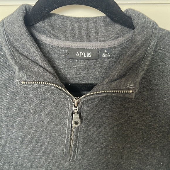 APT. 9 Mens quarter-zip pullover grey size: L - Picture 3 of 4